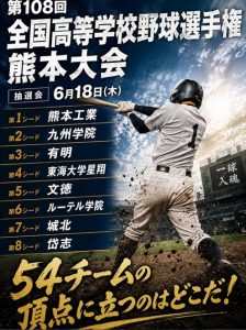 【高野連】第71回全国高等学校軟式野球選手権熊本大会（軟式）第108回全国高等学校野球選手権熊本大会（硬式）の組み合わせ